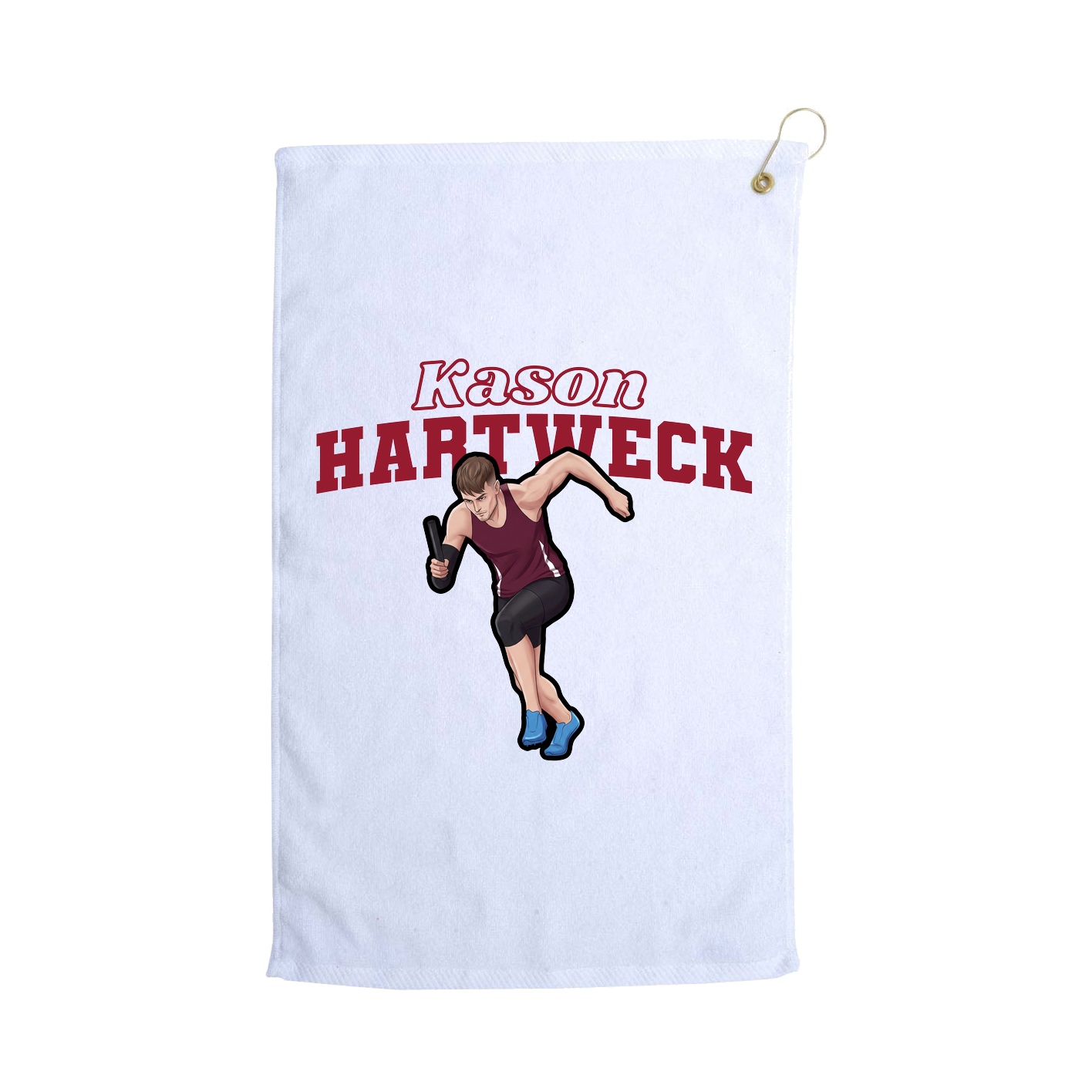 Golf Towel — Name Arch in White