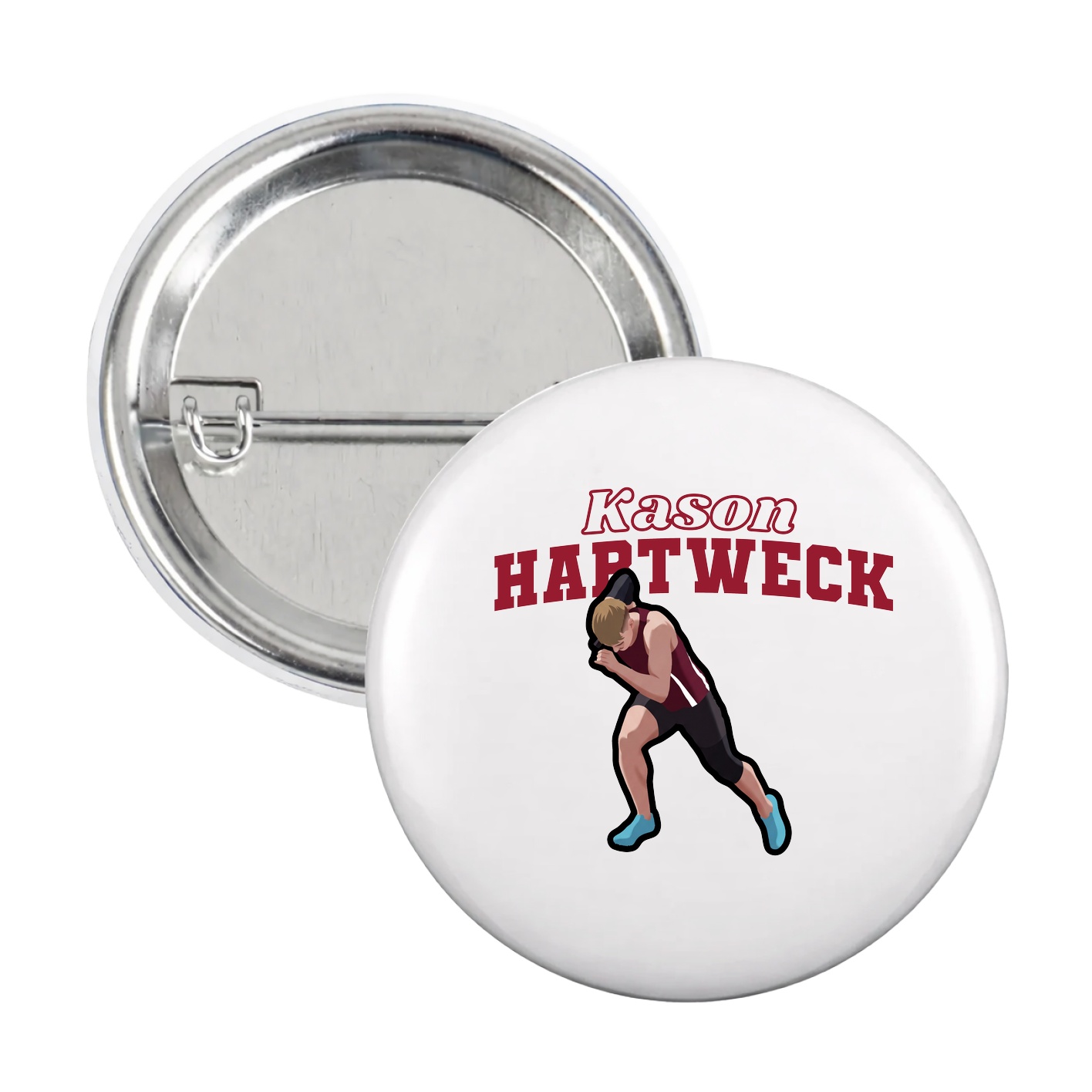 Game Day Button — Name Arch in White