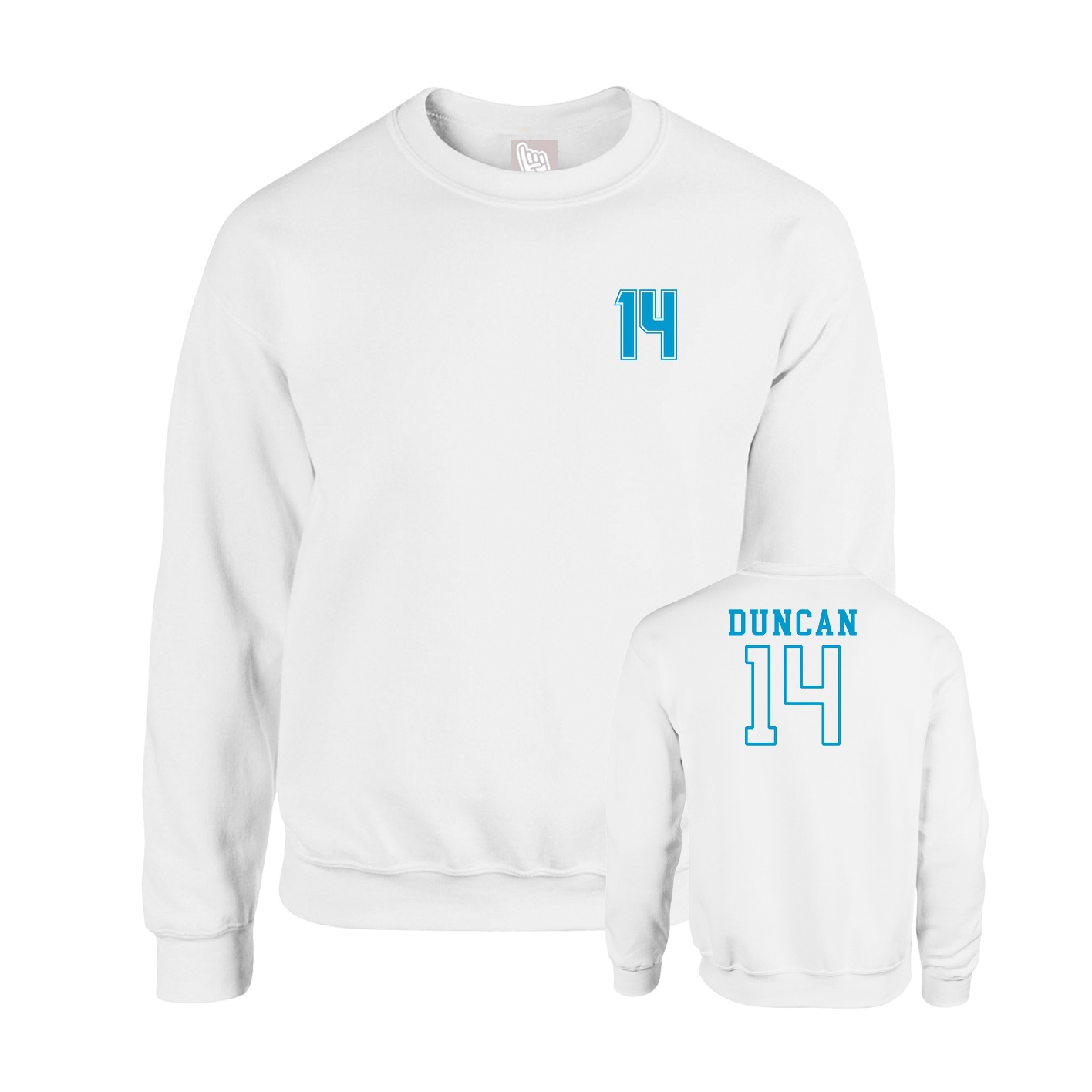 Fleece Crew — Chest Back in White