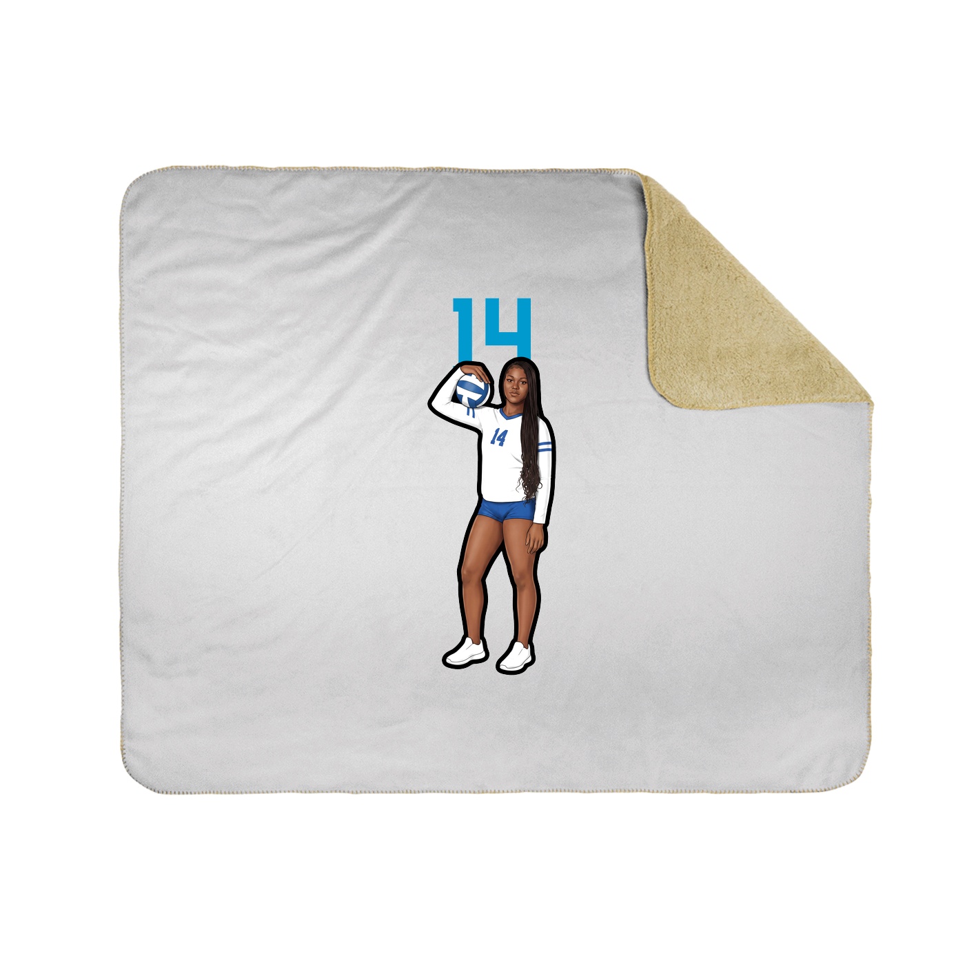 Throw Blanket — Number Top in White