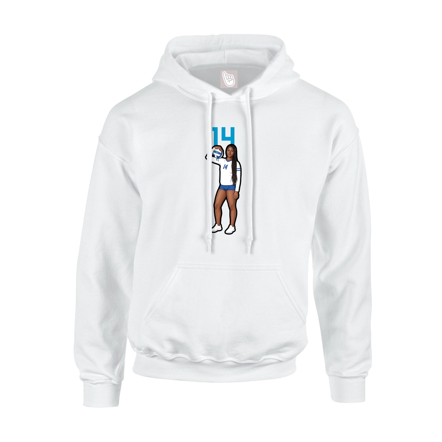 Hoodie — Number Top in White