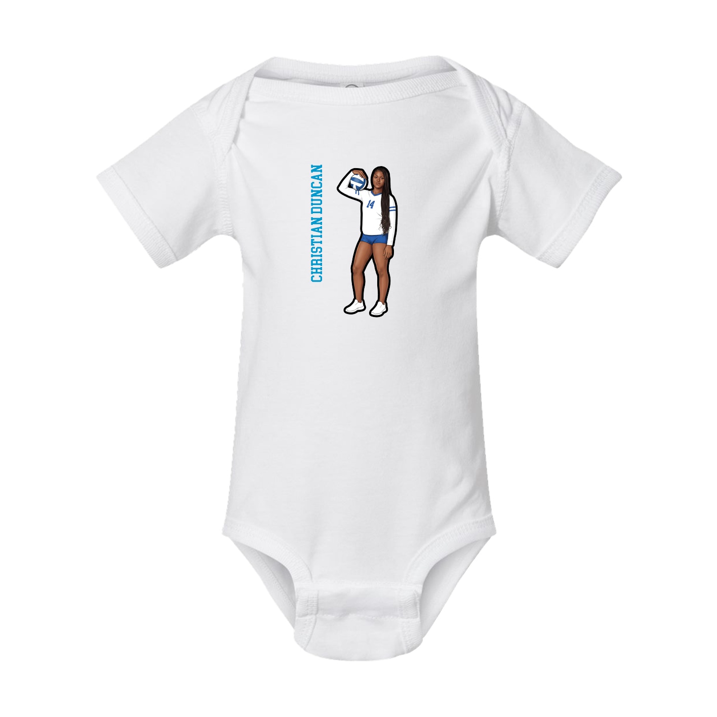 Baby Onesie — Name Vertical in White