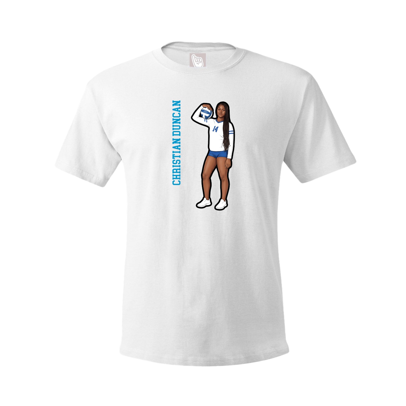 Tee — Name Vertical in White