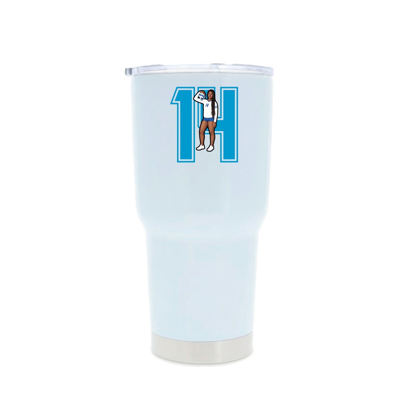 30oz Stainless Steel Tumbler — Number in White