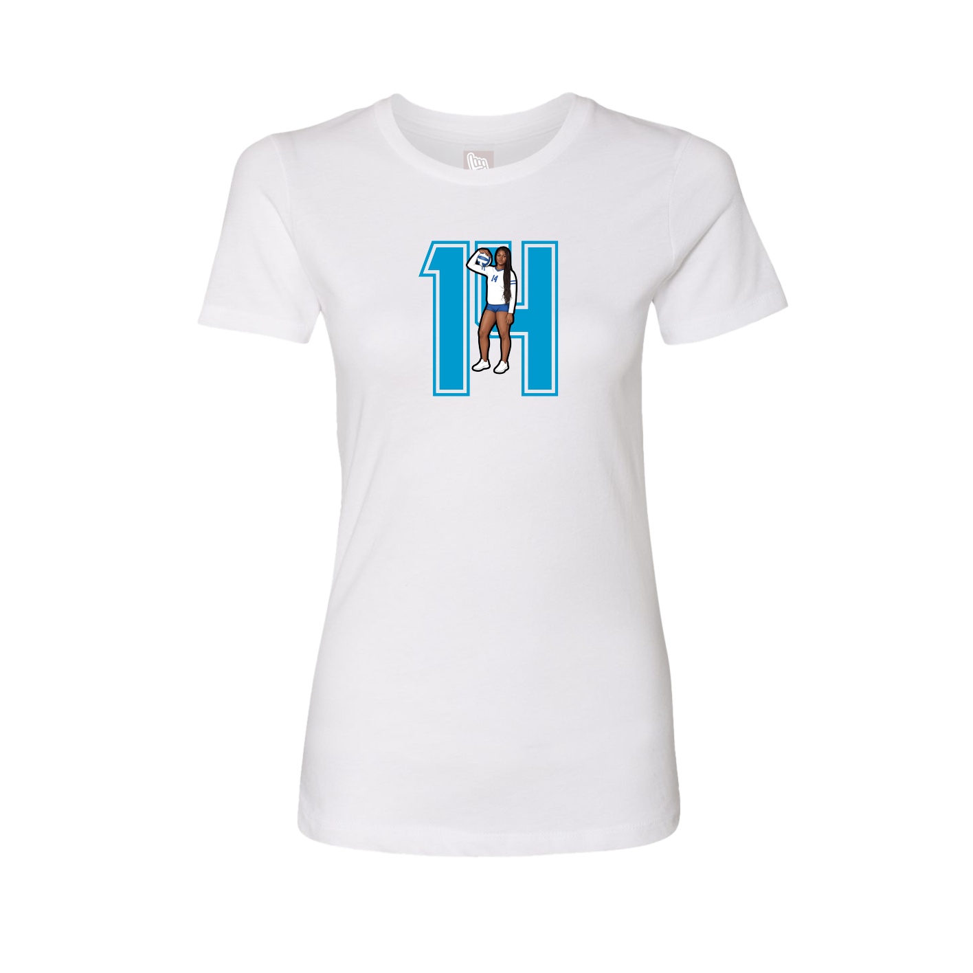 Womens Tee — Number in White
