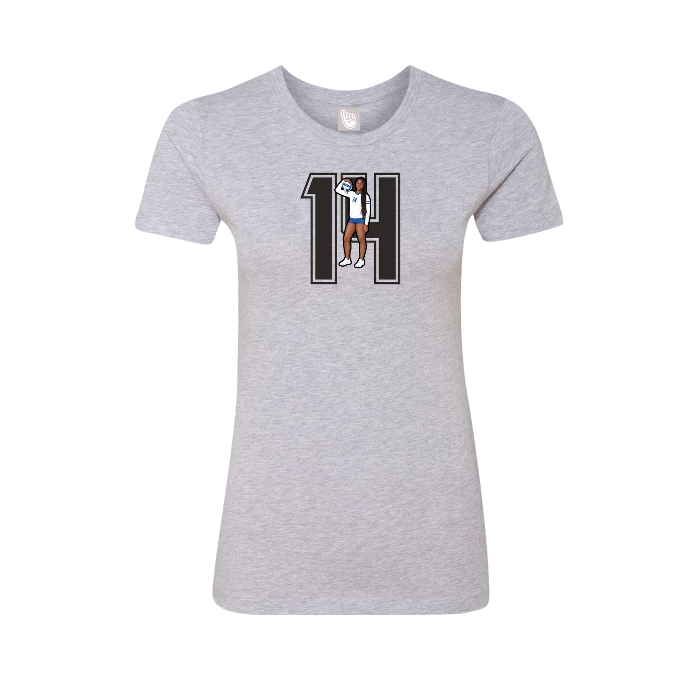 Fitted Women's Tee — Number in Grey