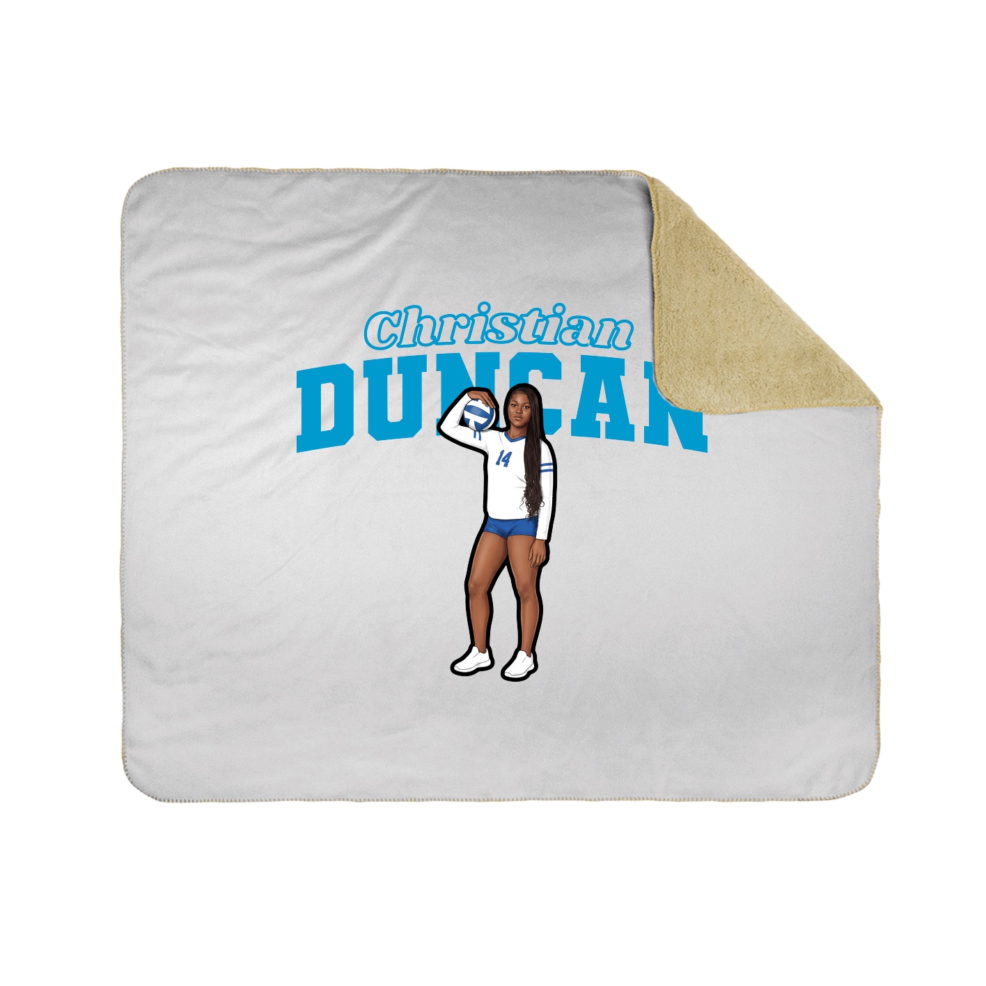 Throw Blanket — Name Arch in White