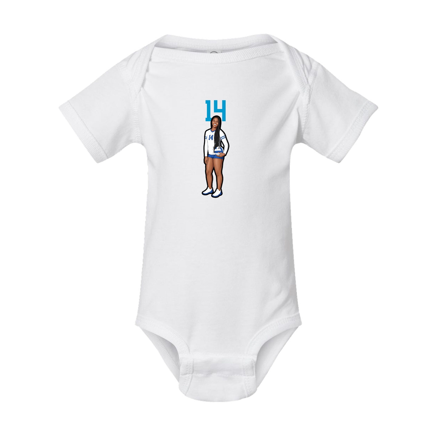 Baby Onesie — Number Top in White