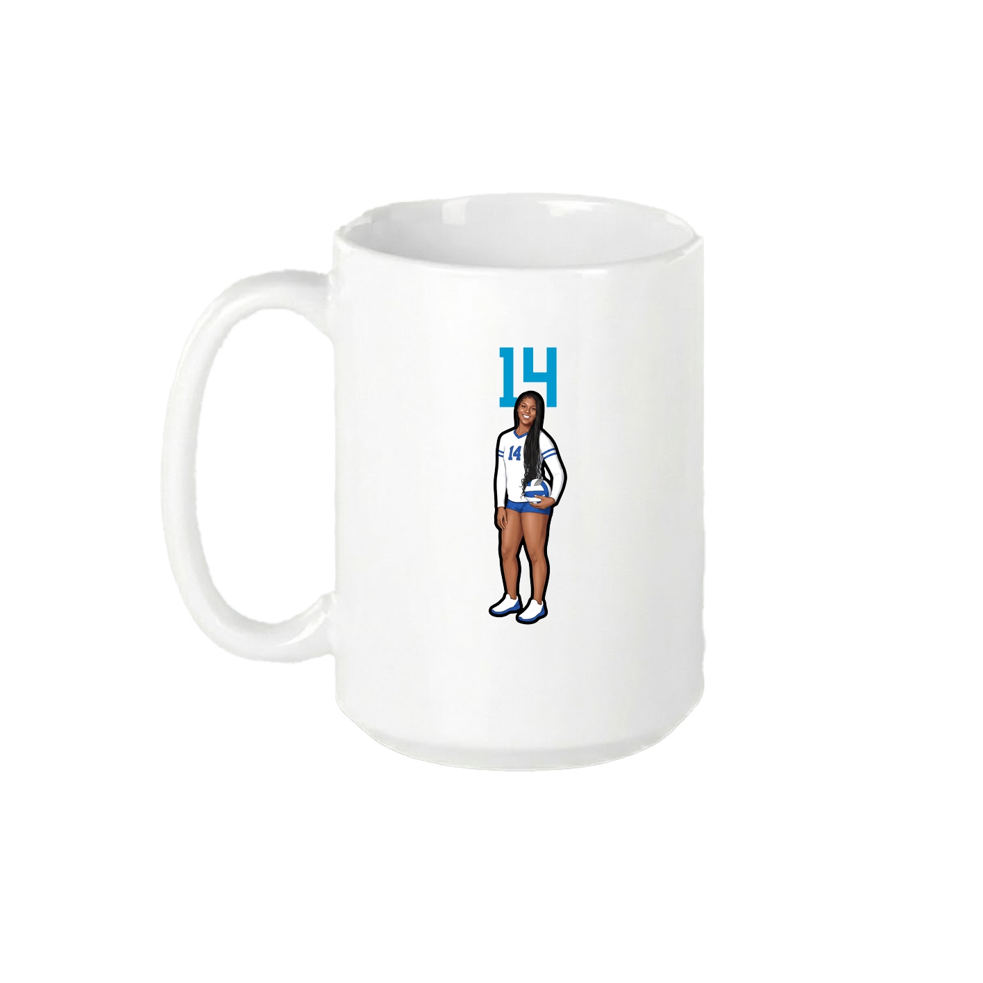 15oz Coffee Mug — Number Top in White