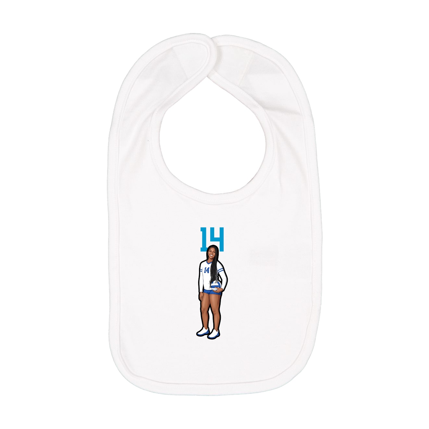 Infant Bib — Number Top in White