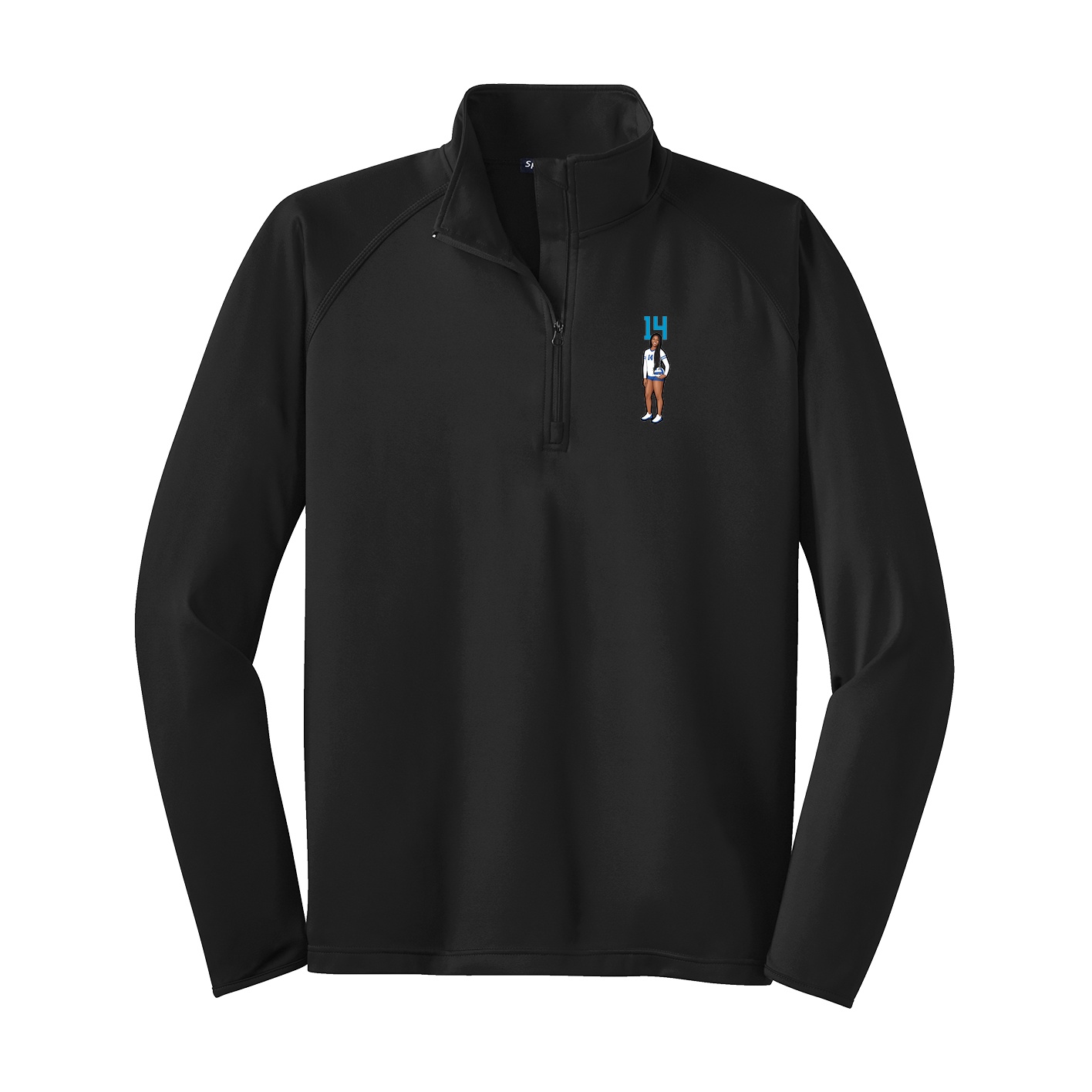 Q-Zip Pullover — Number Top in Black