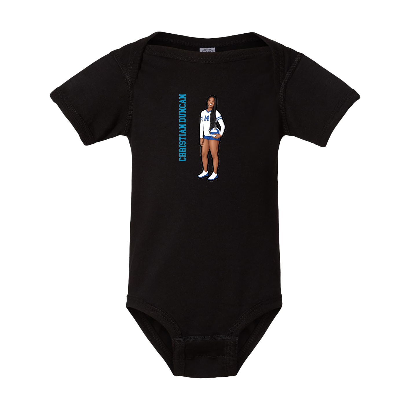 Baby Onesie — Name Vertical in Black