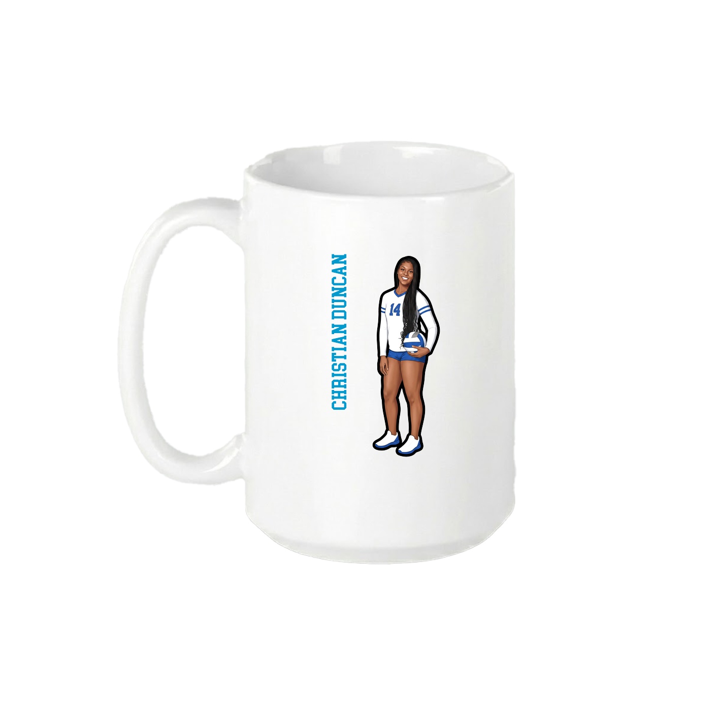 15oz Coffee Mug — Name Vertical in White