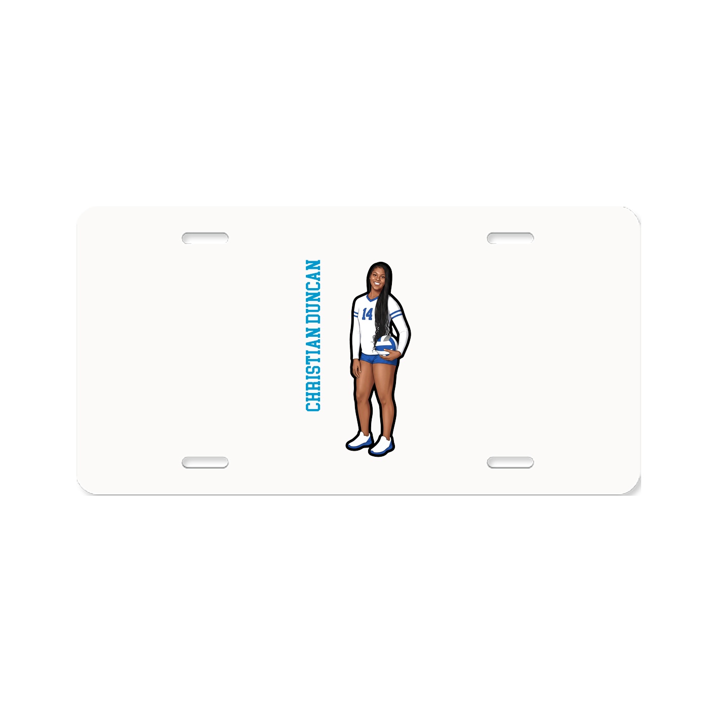 License Plate — Name Vertical in Classic
