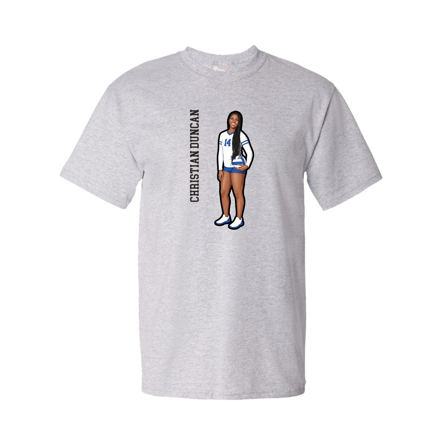 Tee — Name Vertical in Grey
