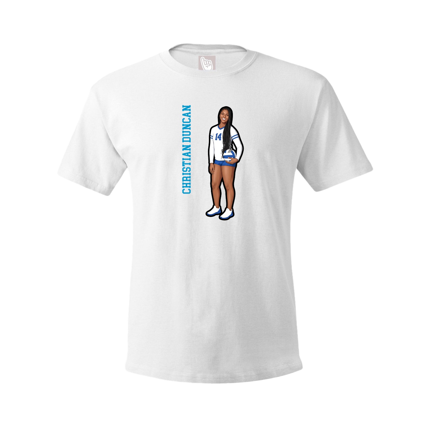 Youth Tee — Name Vertical in White