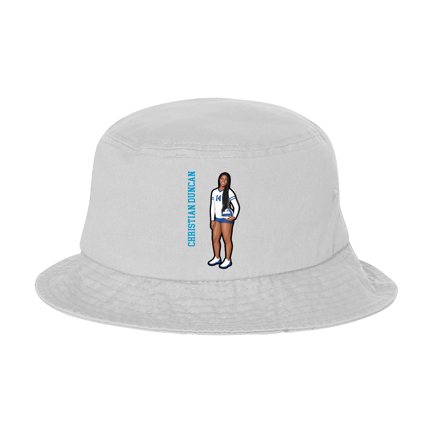 Bucket Cap — Name Vertical in White