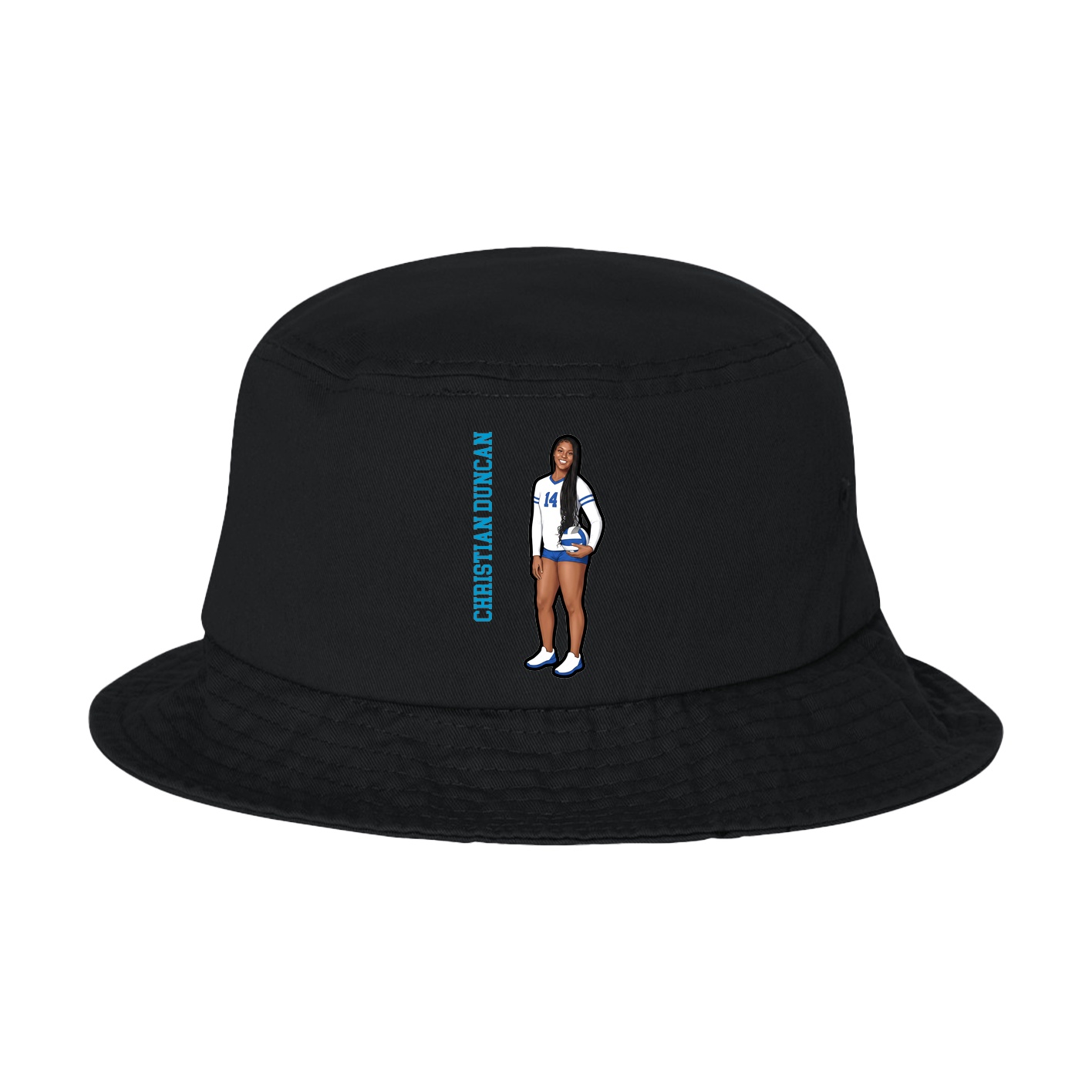 Bucket Cap — Name Vertical in Black