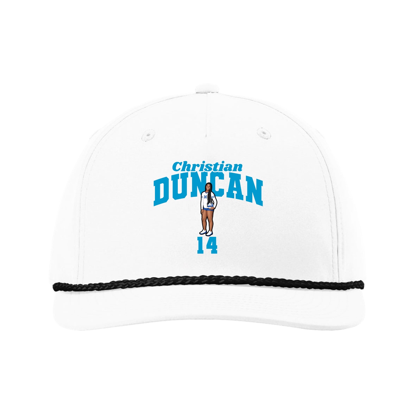Five-Panel Classic Rope Cap — Signature Arch in White