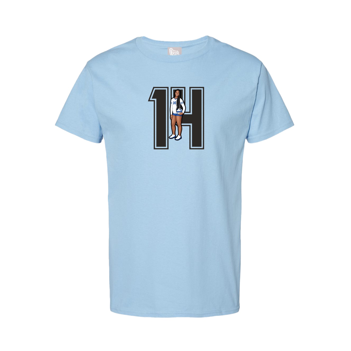 Tee — Number in Light Blue
