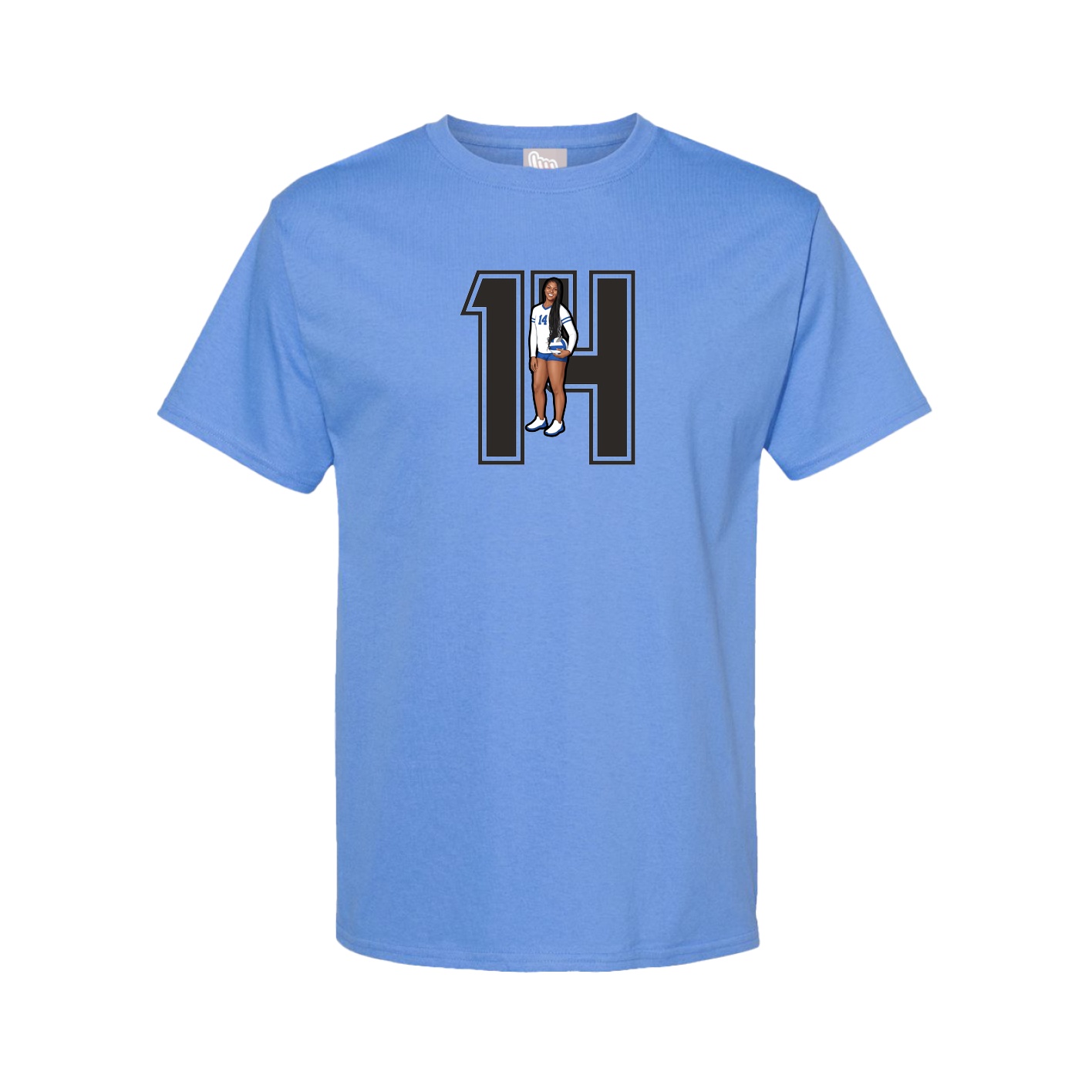 Tee — Number in Powder Blue