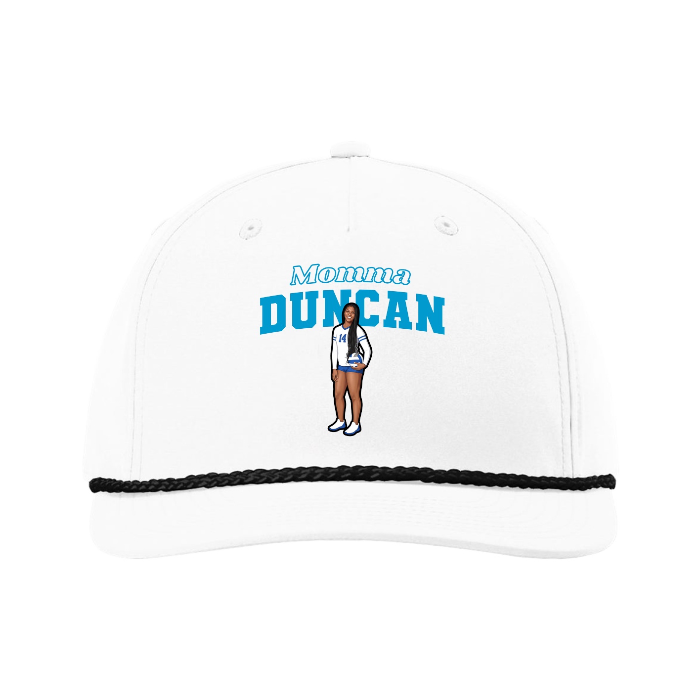 Five-Panel Classic Rope Cap — Mothers Day Block in White