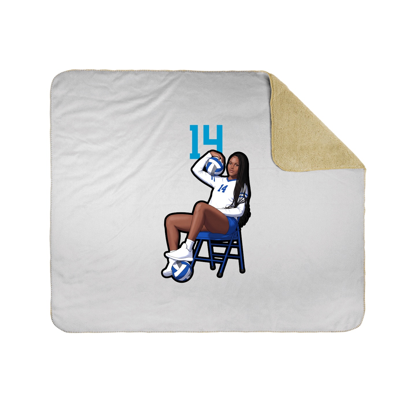 Throw Blanket — Number Top in White