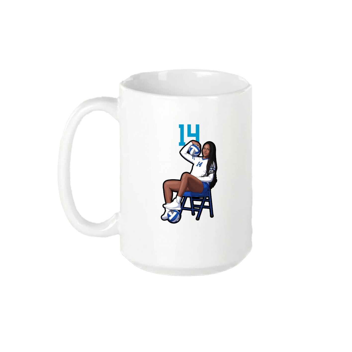 15oz Coffee Mug — Number Top in White