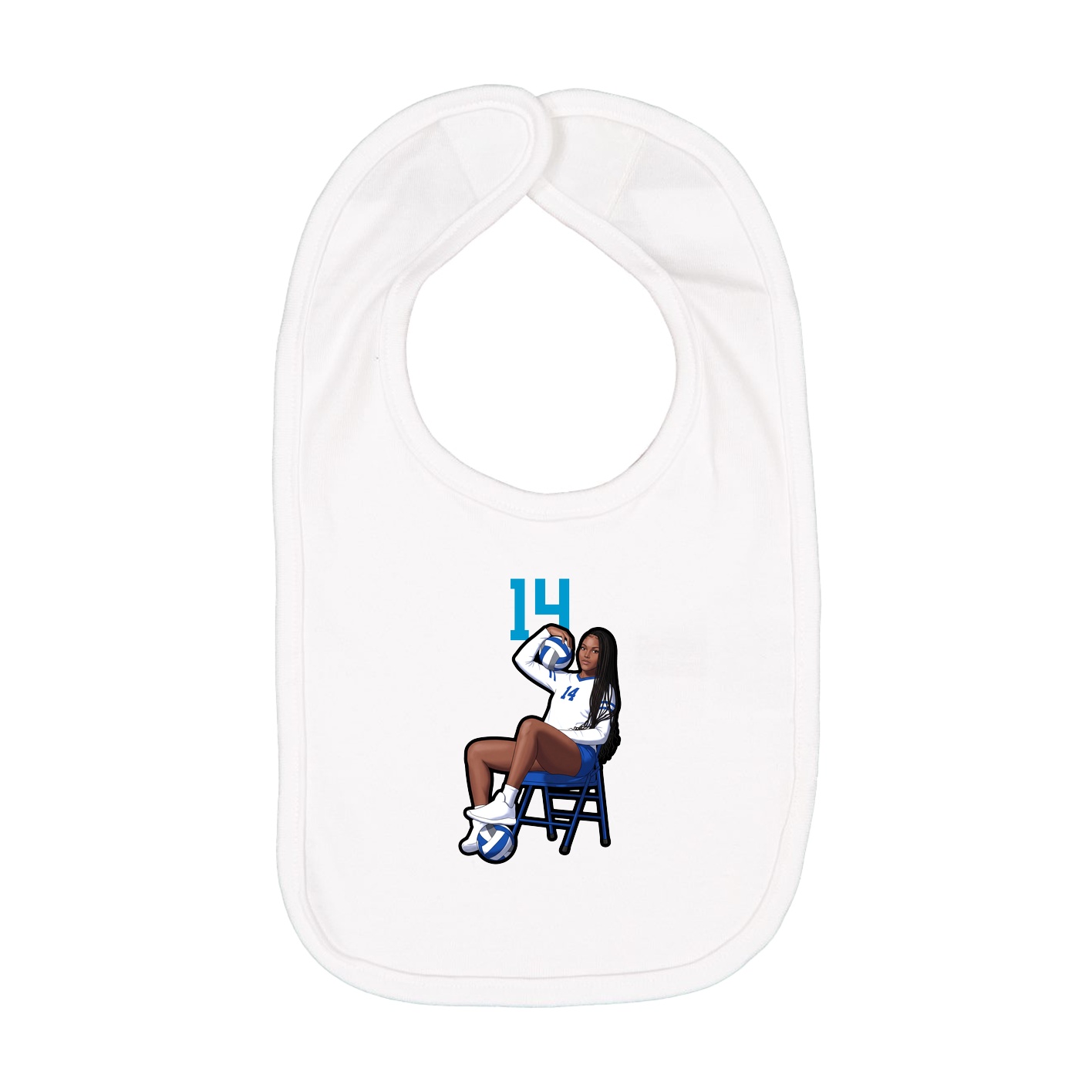 Infant Bib — Number Top in White