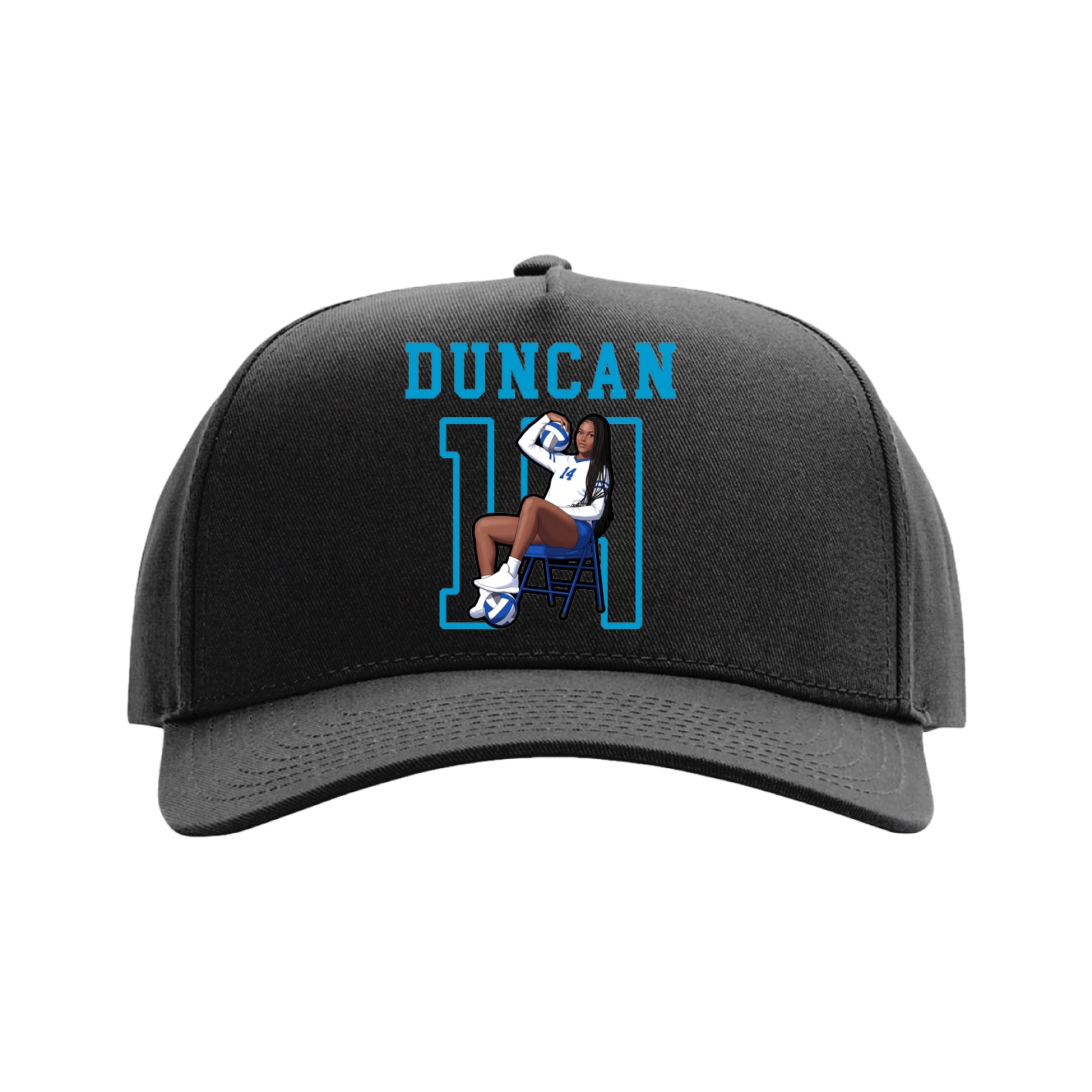 Full Fabric Five-Panel Champ Cap — Shirsey in Black