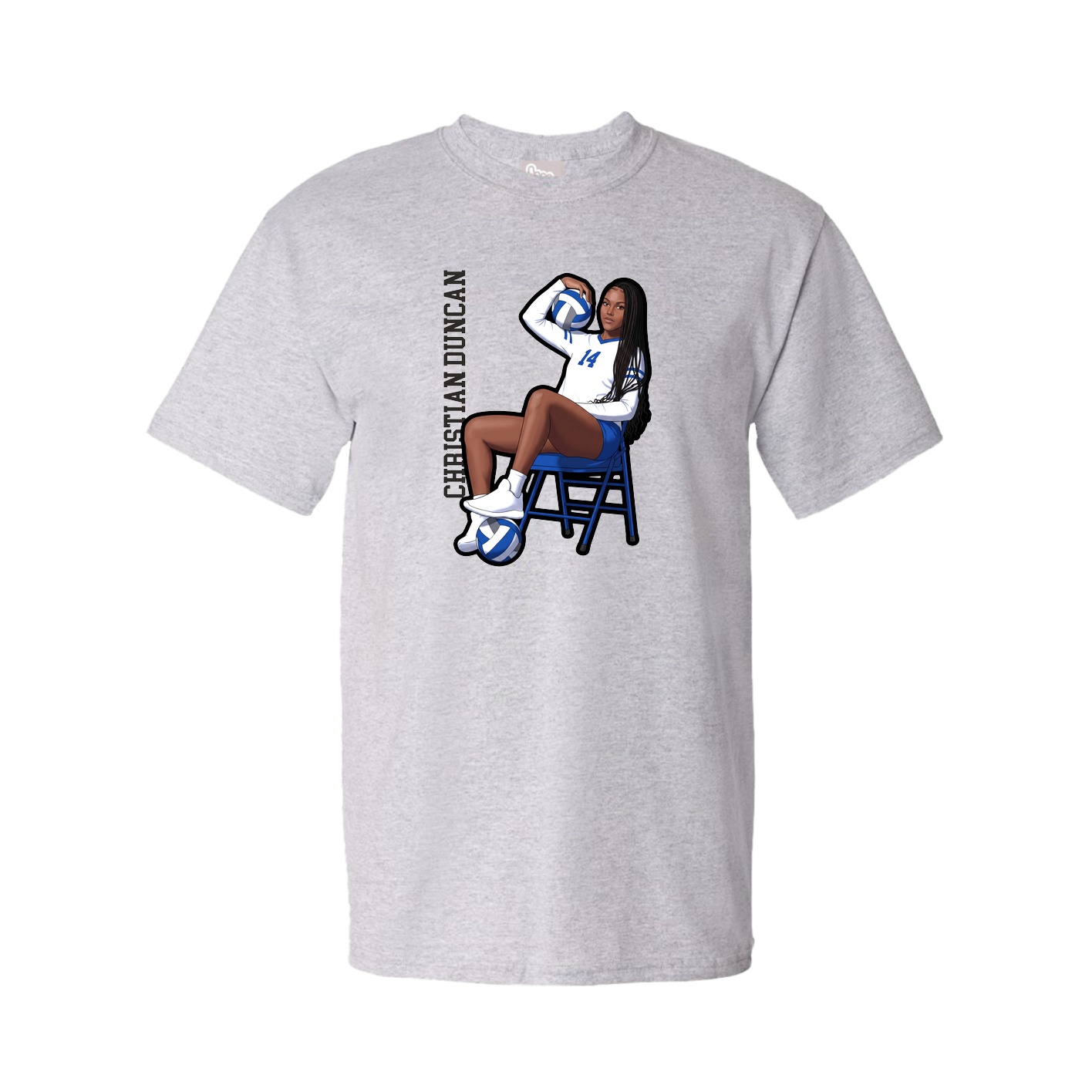 Youth Tee — Name Vertical in Grey