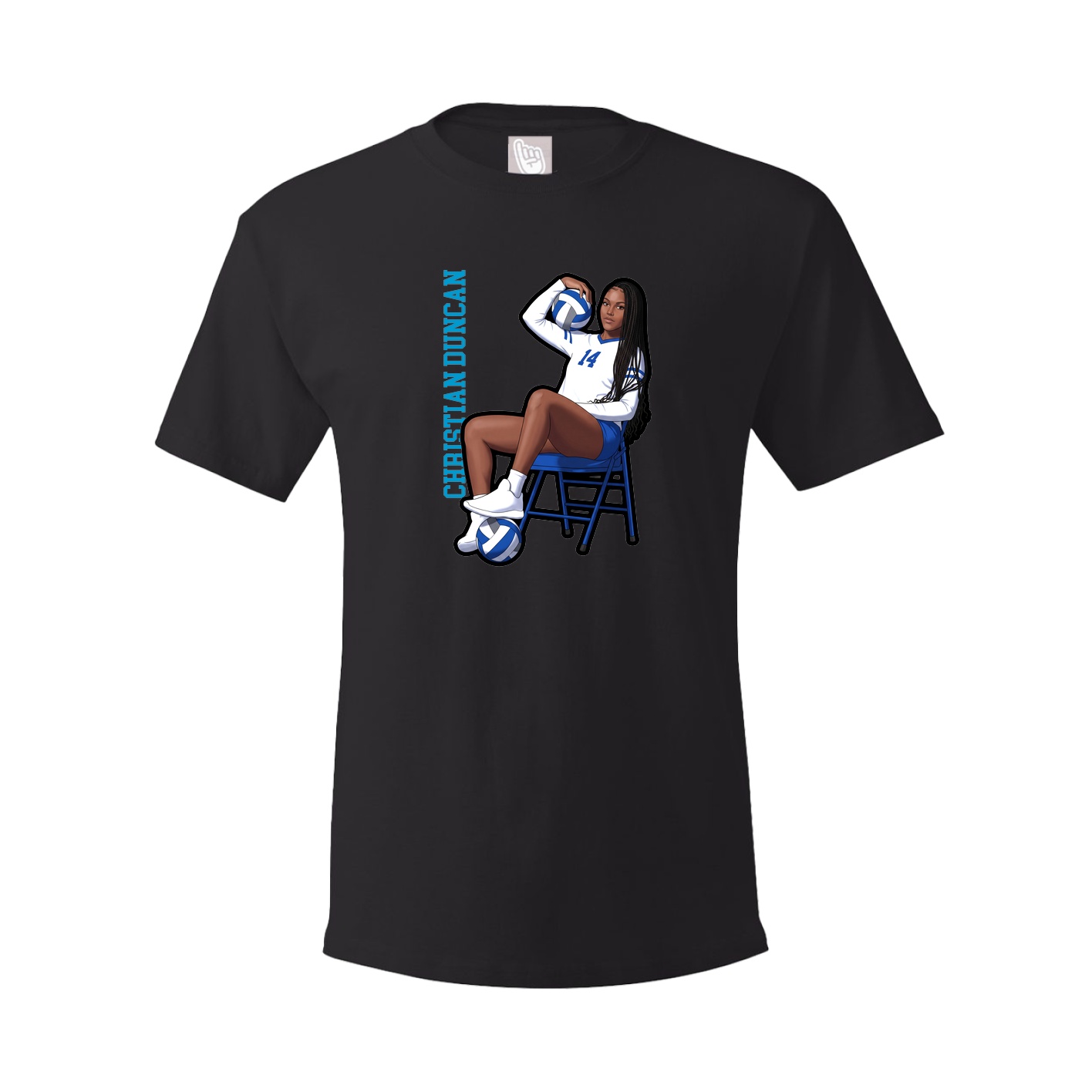 Youth Tee — Name Vertical in Black