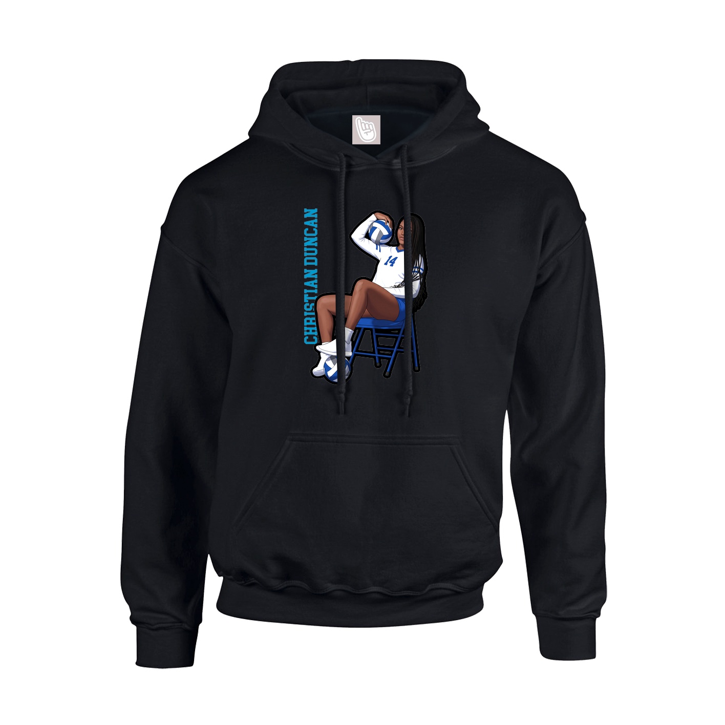 Hoodie — Name Vertical in Black