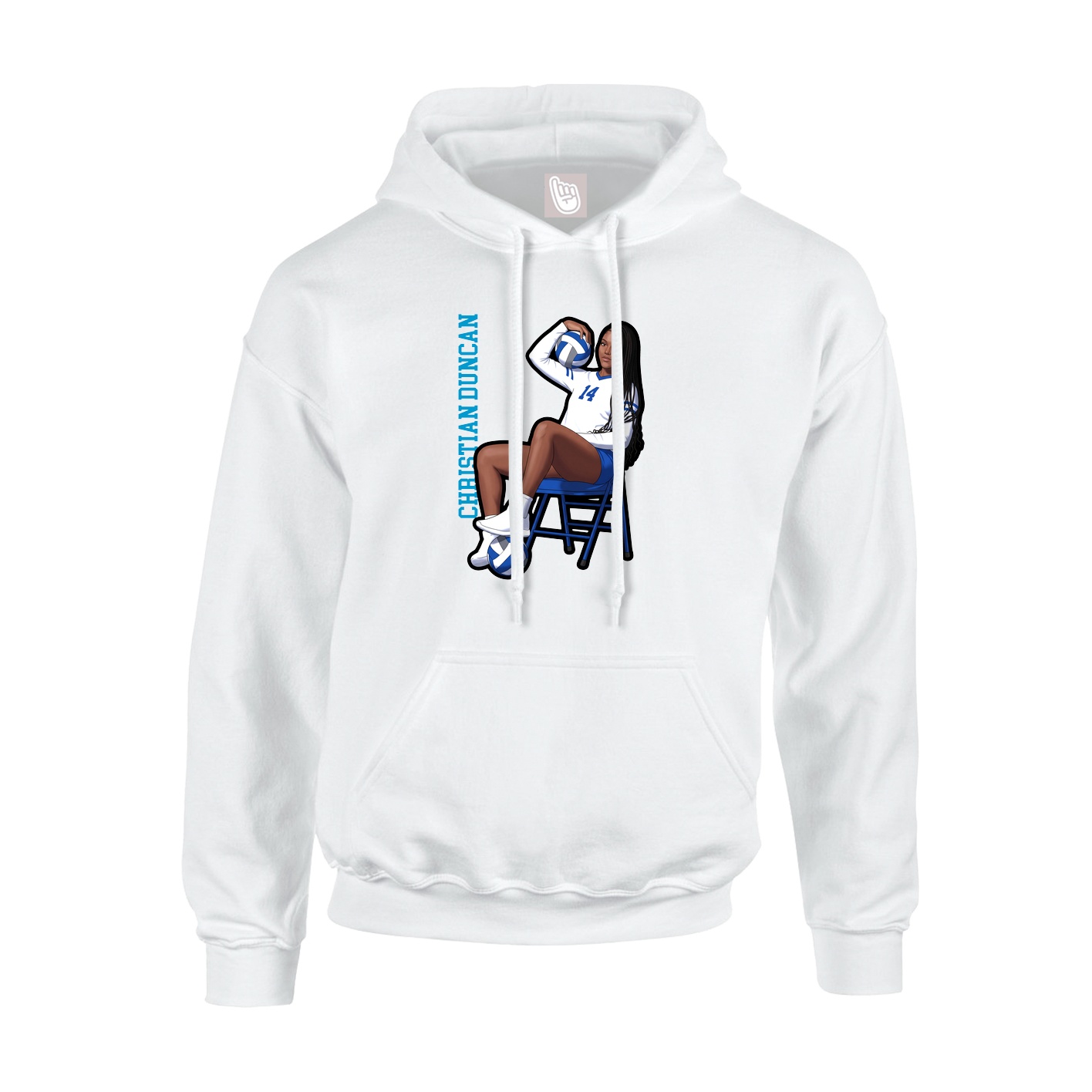 Hoodie — Name Vertical in White