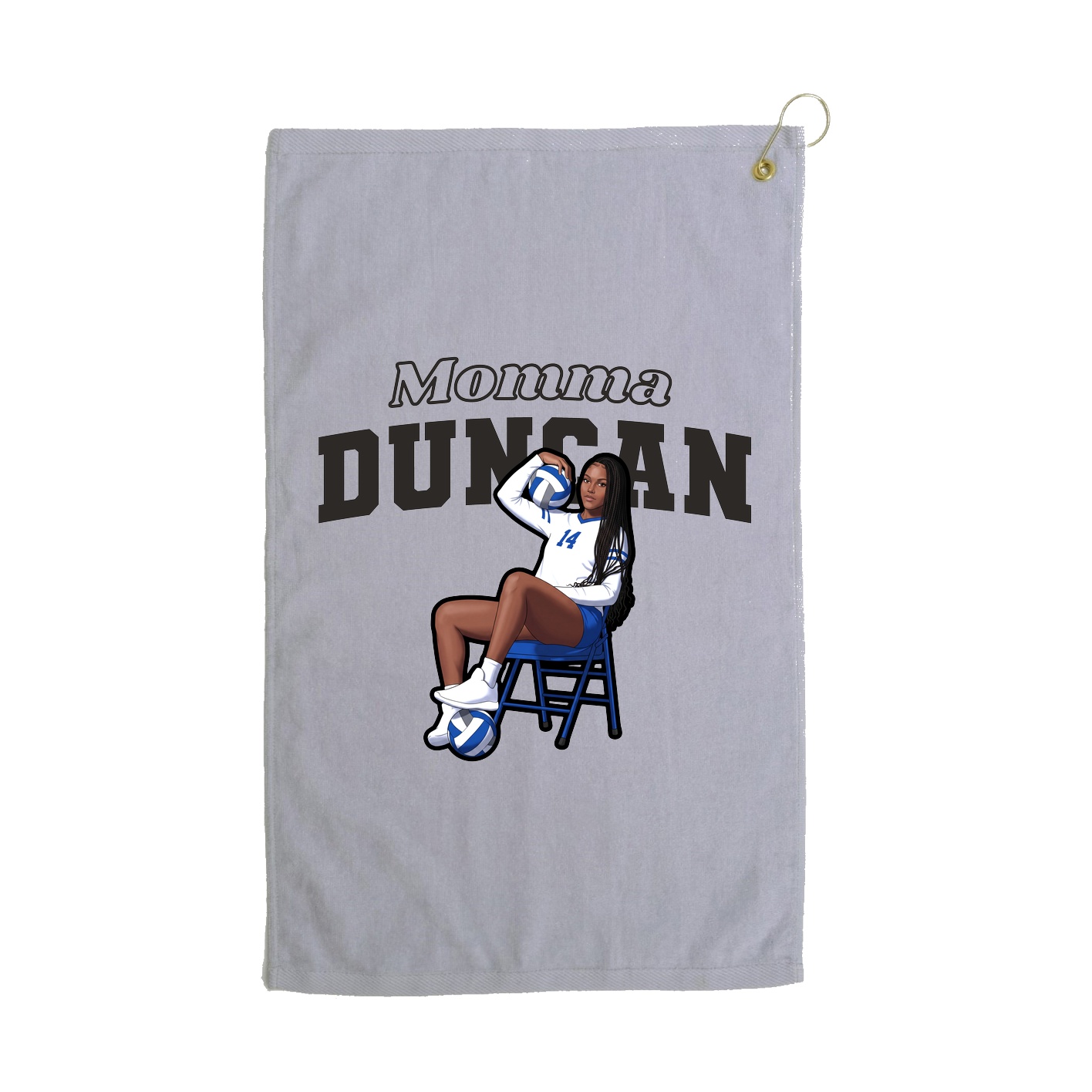 Golf Towel — Mothers Day Block in Grey