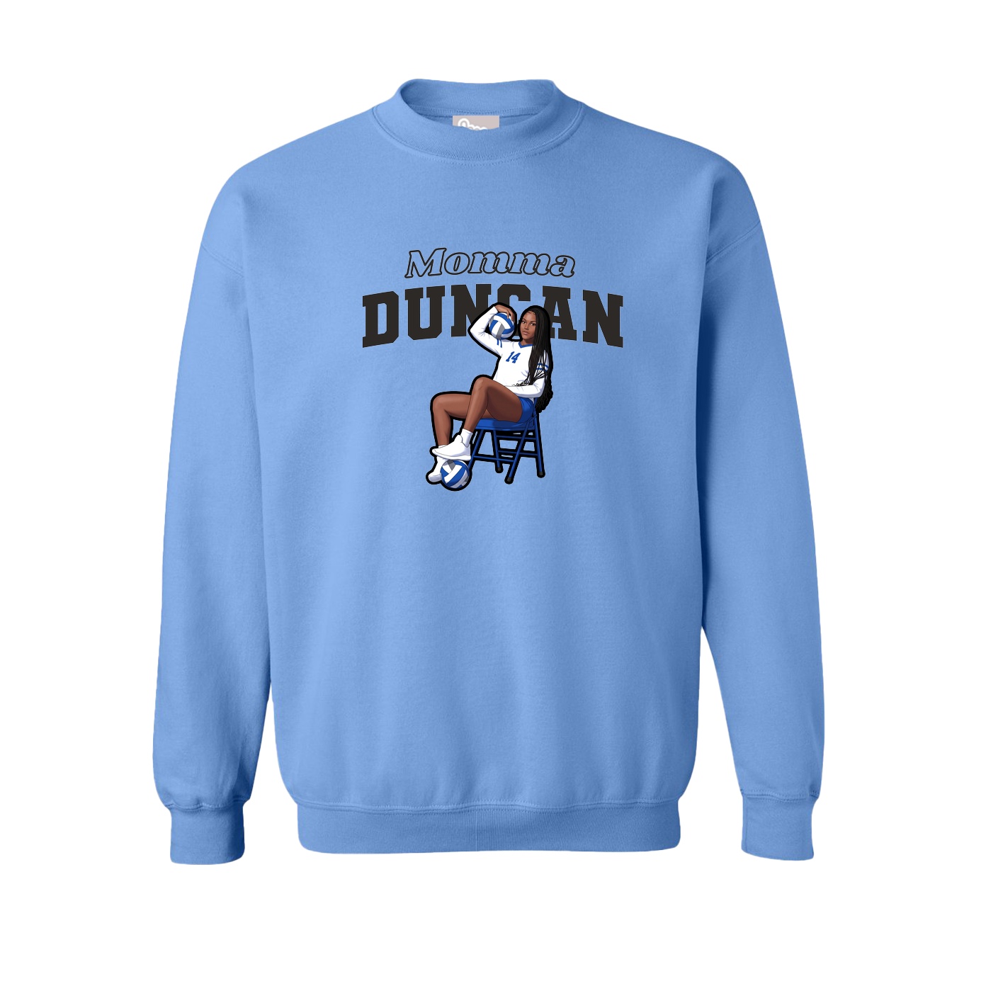 Fleece Crew — Mothers Day Block in Powder Blue