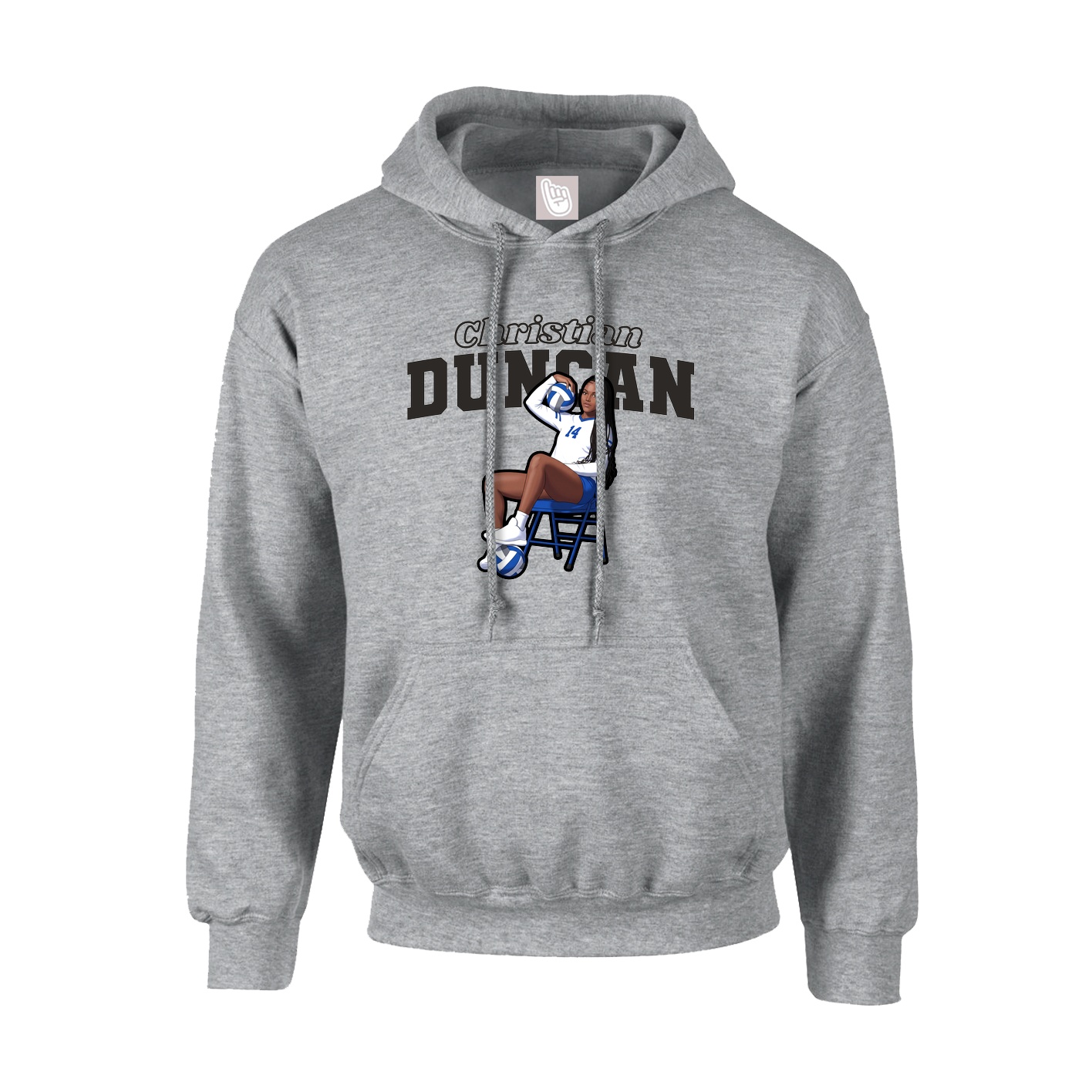 Youth Hoodie — Name Arch in Grey