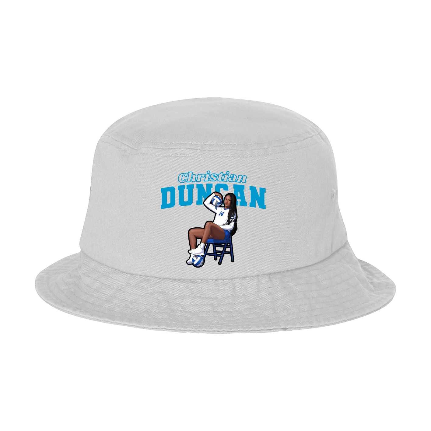 Bucket Cap — Name Arch in White