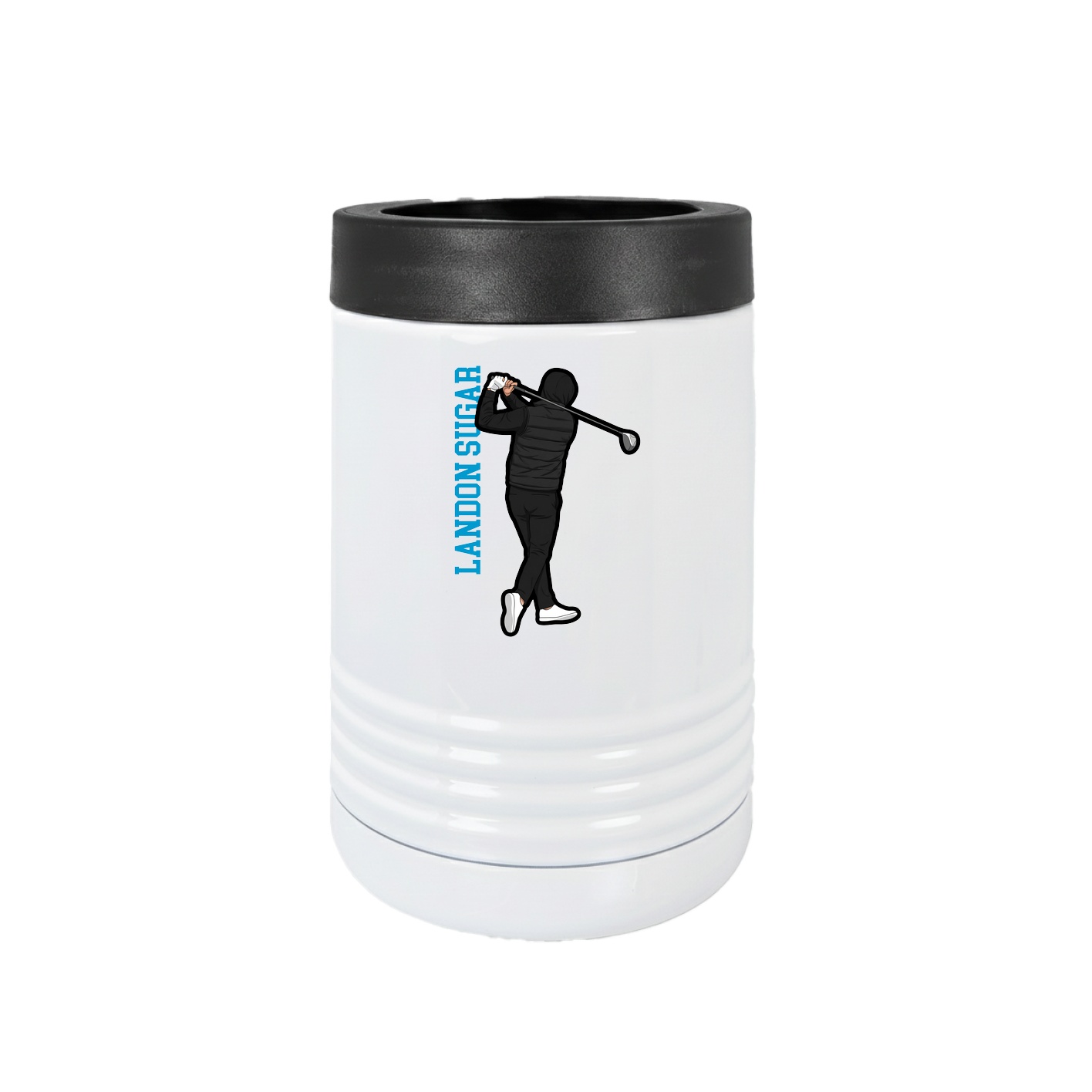 Beverage Holder — Name Vertical in White