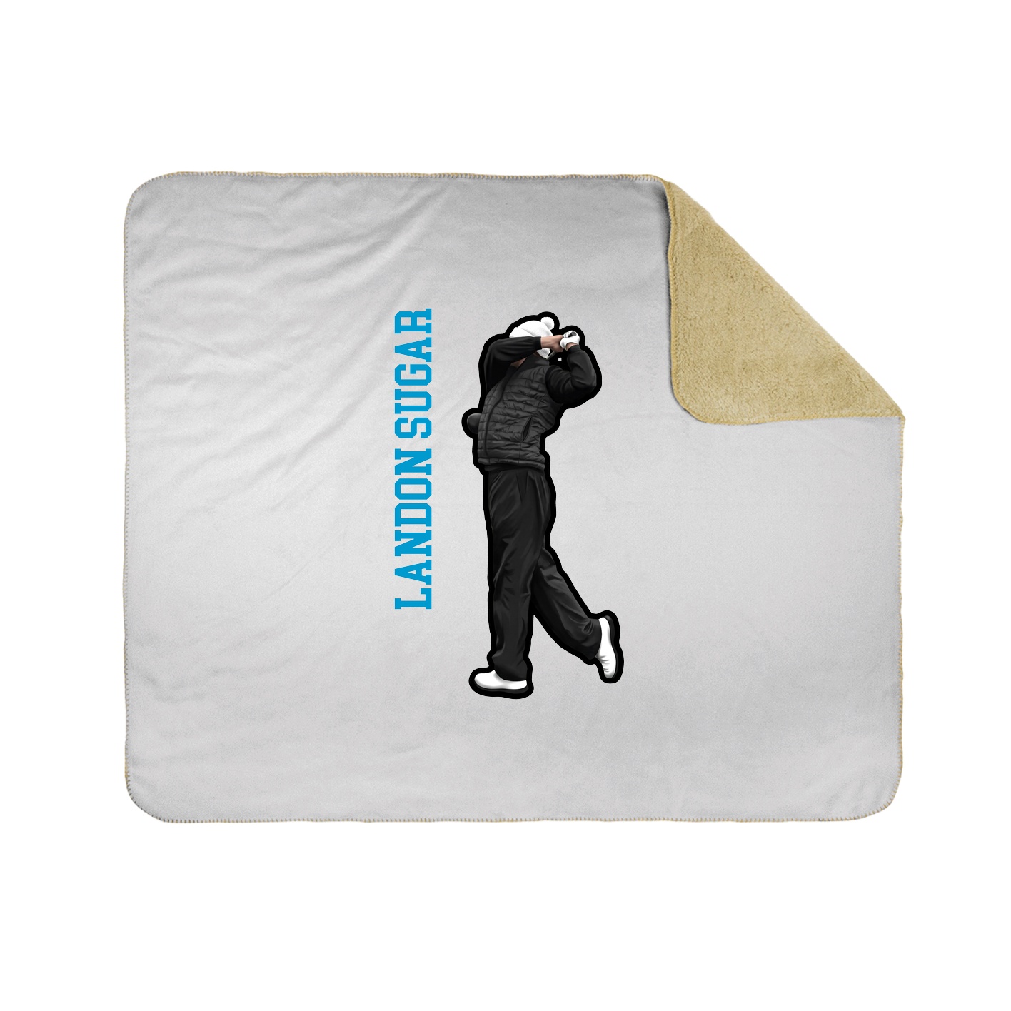 Throw Blanket — Name Vertical in White