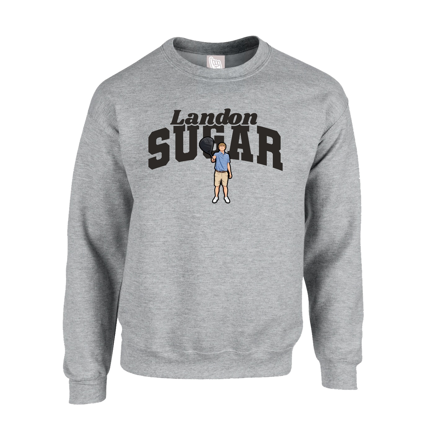 Fleece Crew — Signature Arch in Grey