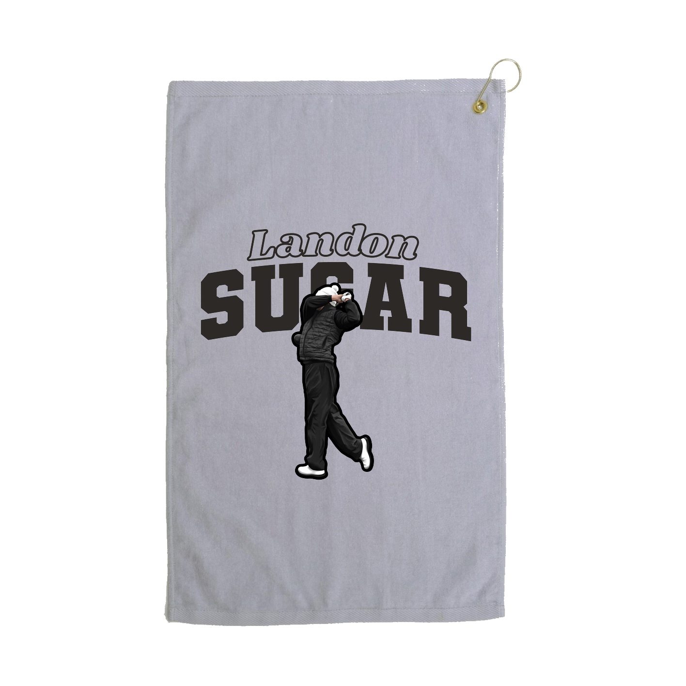 Golf Towel — Name Arch in Grey