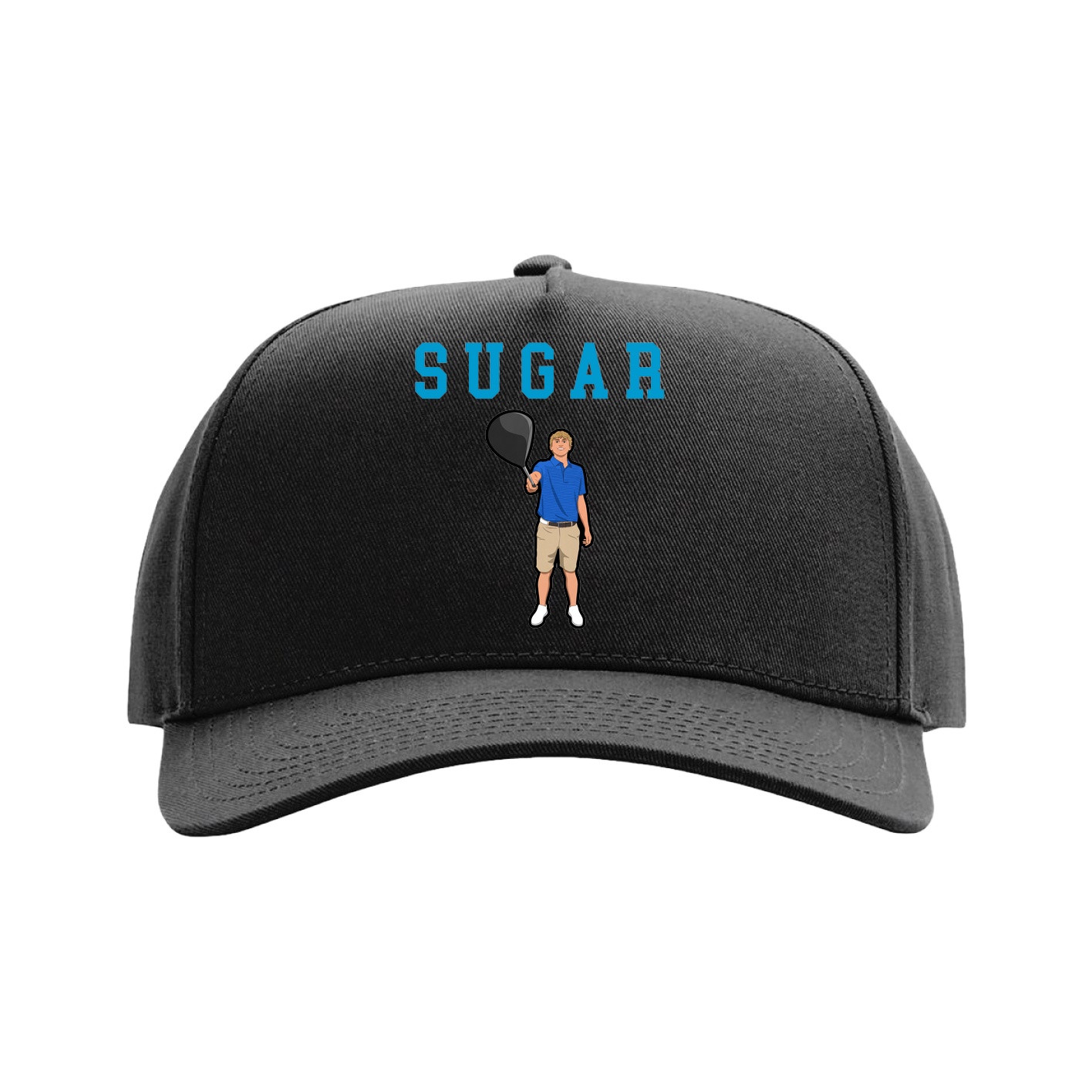 Full Fabric Five-Panel Champ Cap — Shirsey in Black