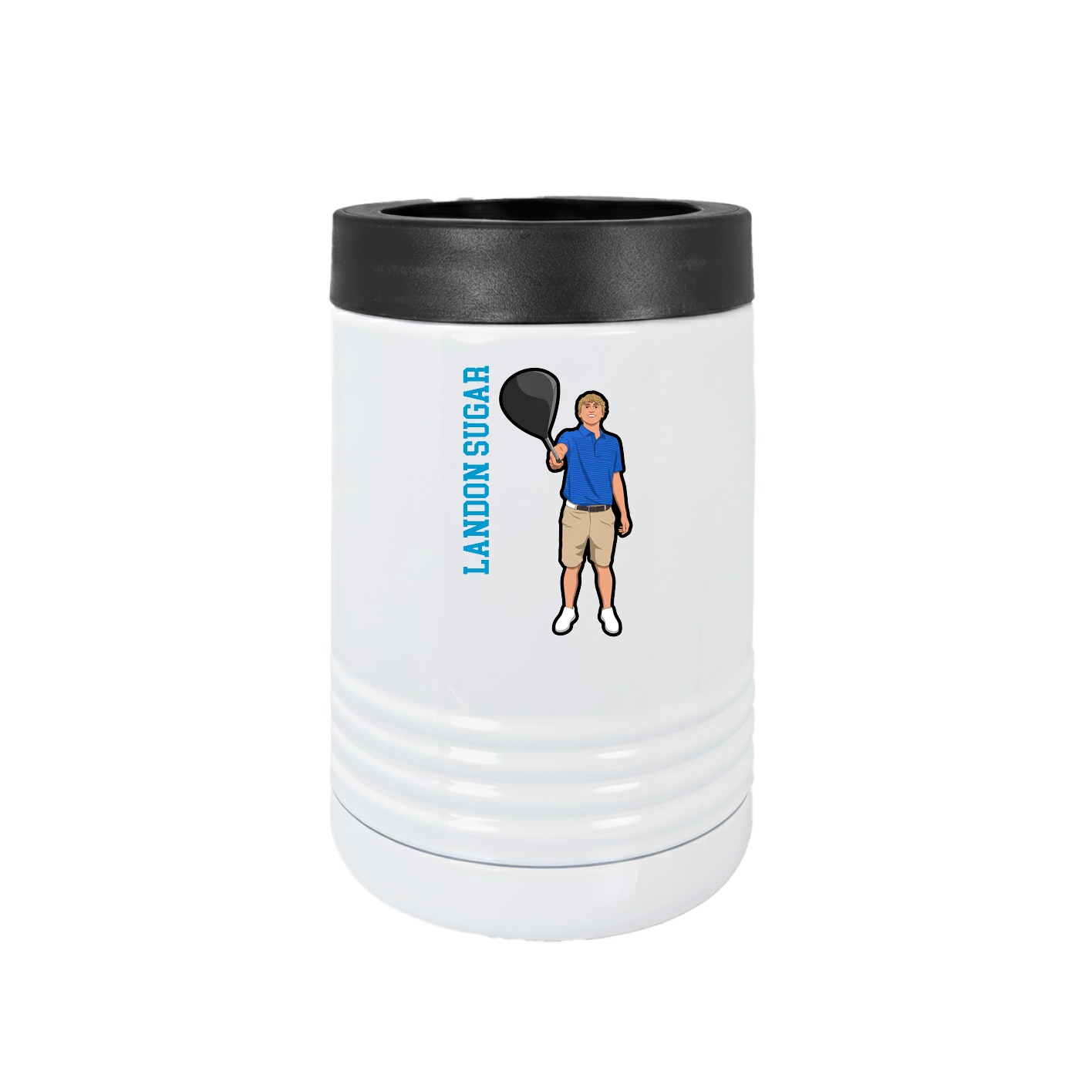 Beverage Holder — Name Vertical in White