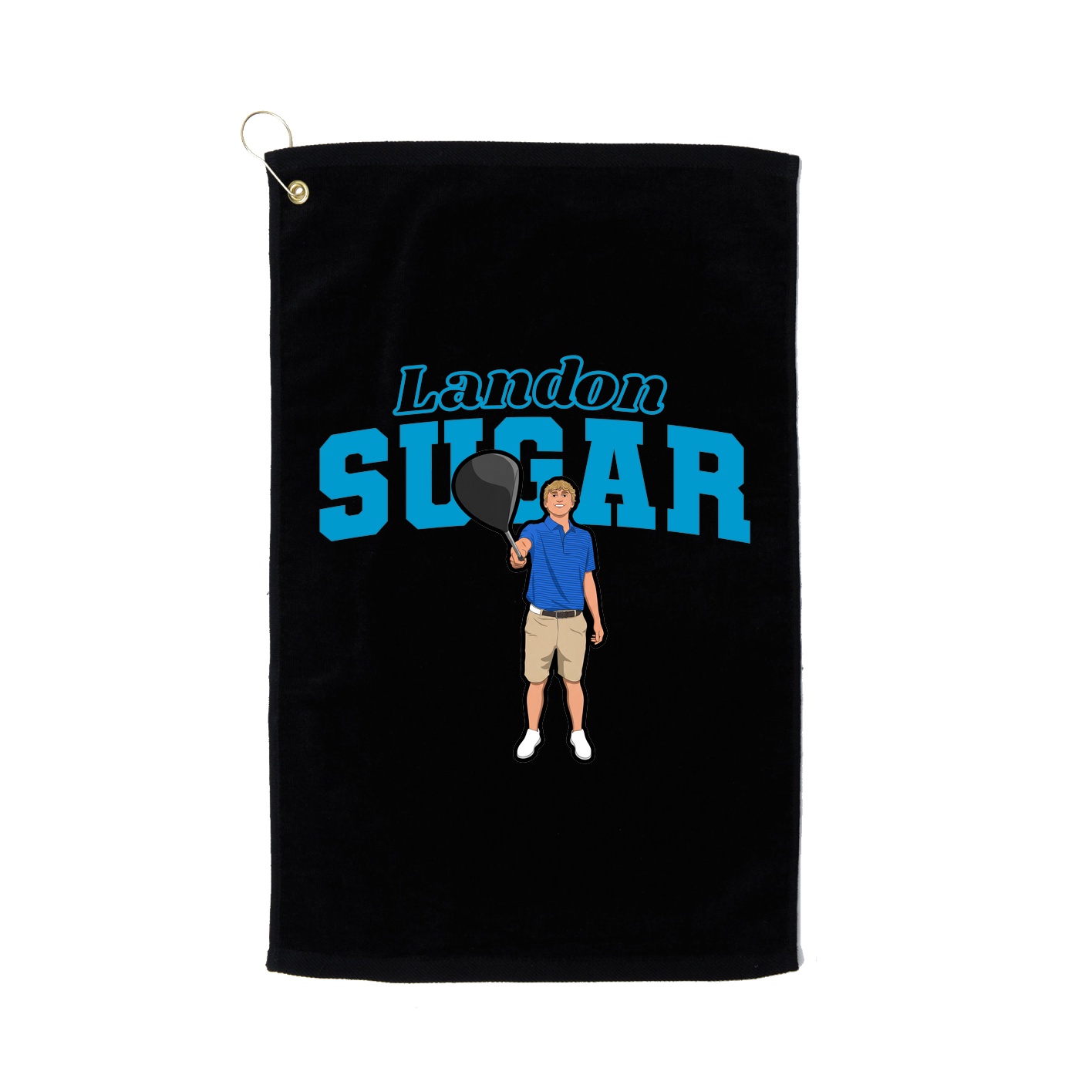 Golf Towel — Name Arch in Black