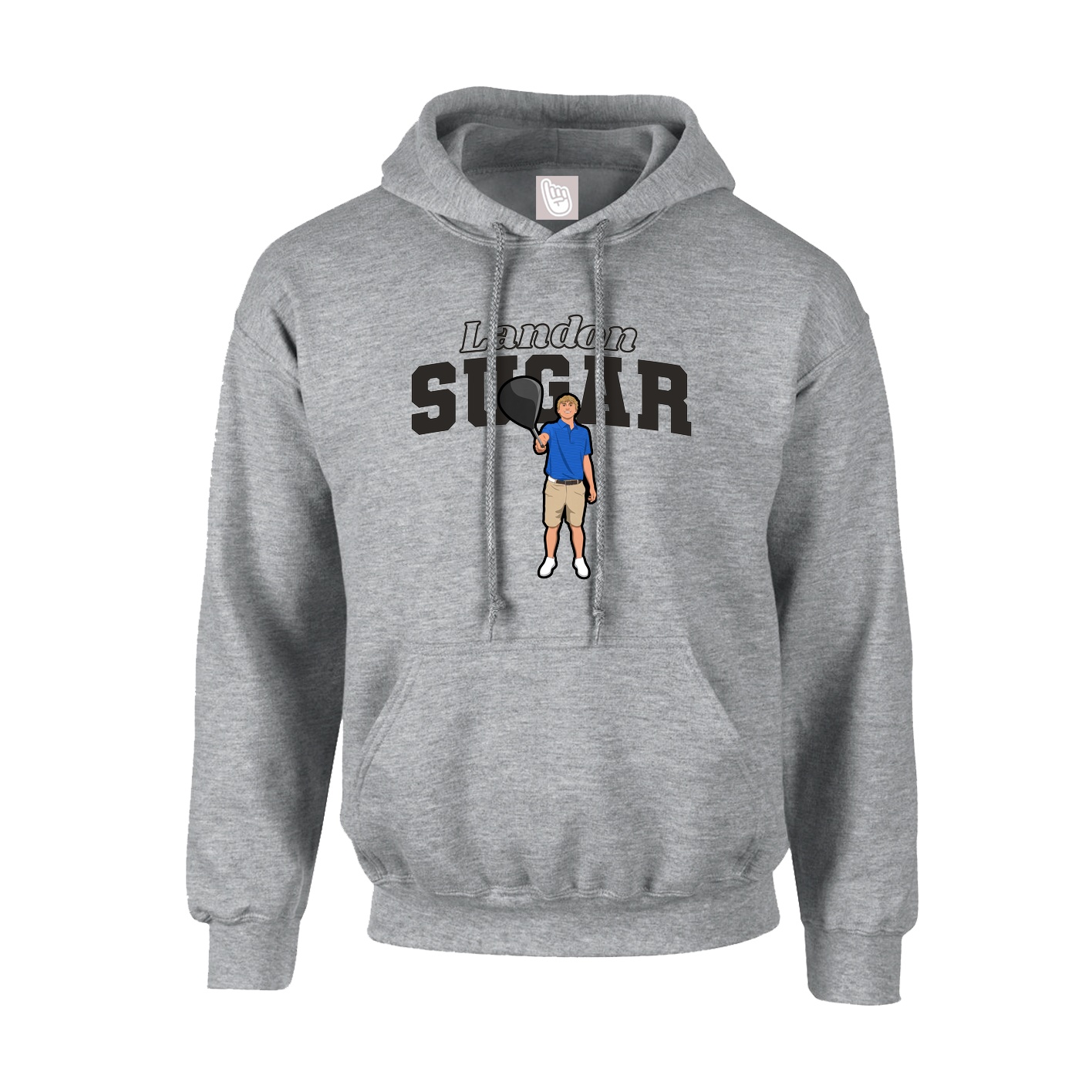Youth Hoodie — Name Arch in Grey