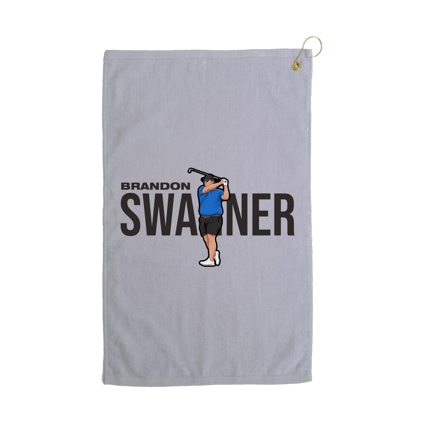 Golf Towel — Player Name in Grey