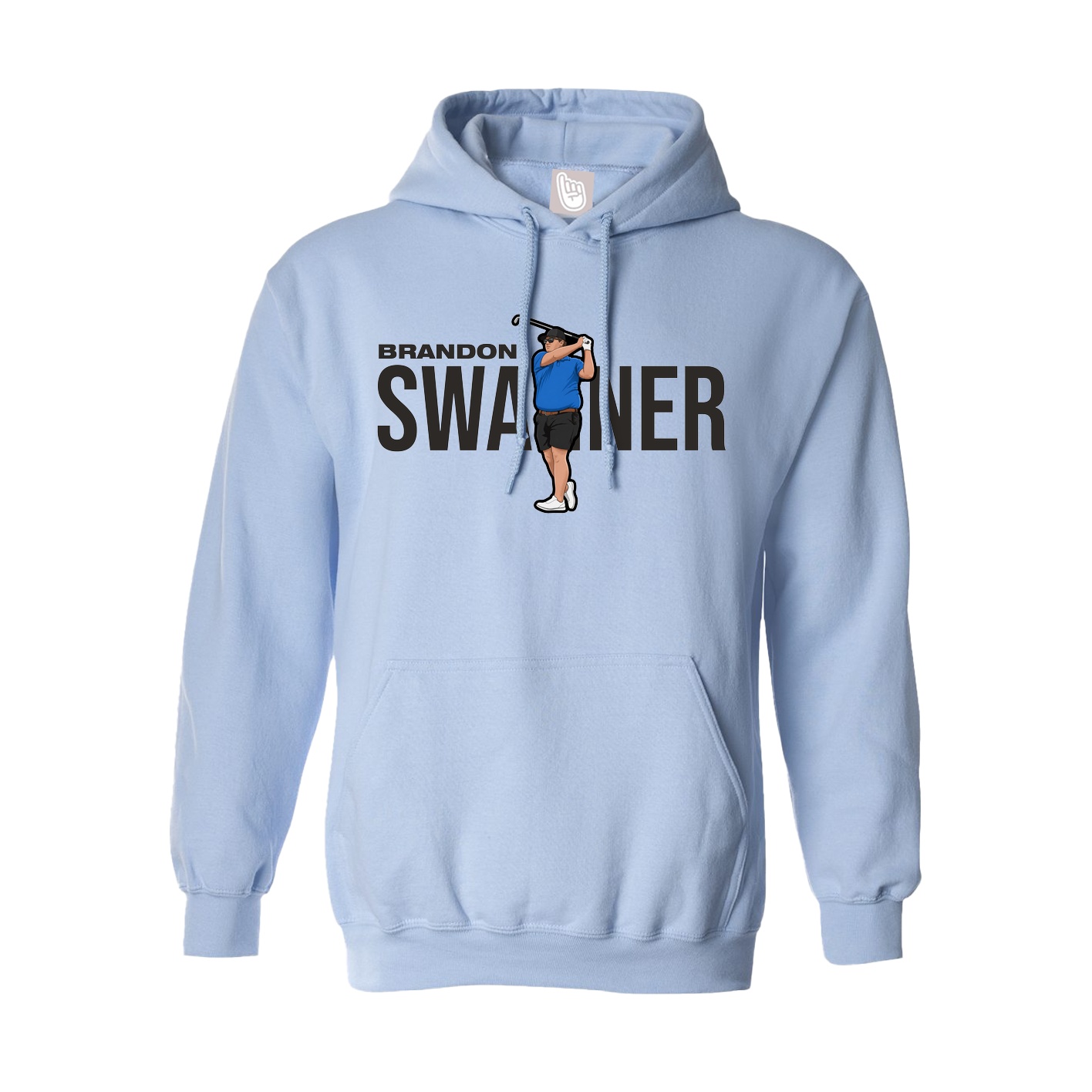 Hoodie — Player Name in Light Blue