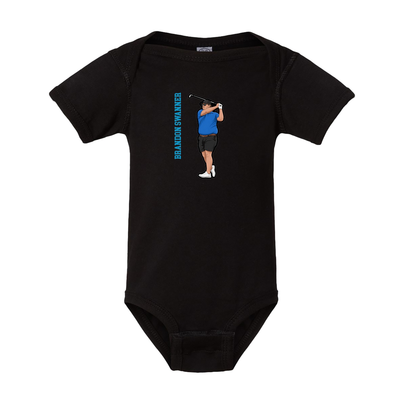 Baby Onesie — Name Vertical in Black