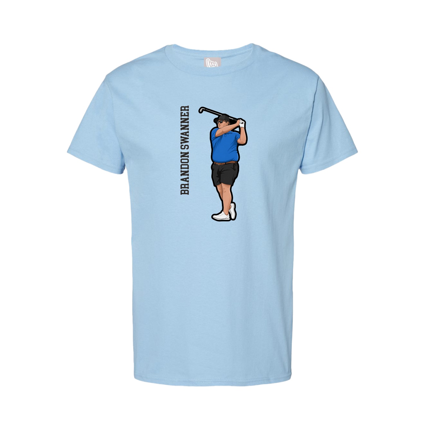 Tee — Name Vertical in Light Blue